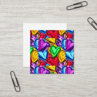 Kärlek Hearts Colorful Fyrkantigt Visitkort