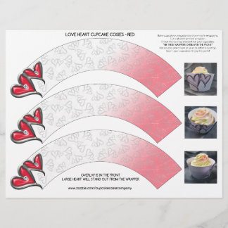 Kärlek Hearts Cupkaka Cosie - Red