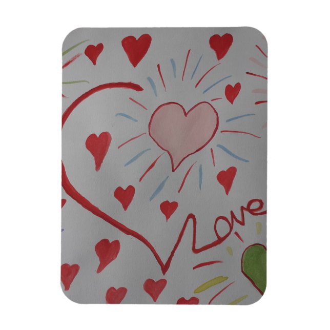 Kärlek Hearts Flexible Photo Magnet (Vertikal)