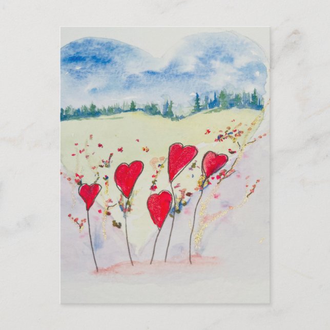 Kärlek Hearts Forever Vykort (Framsida)