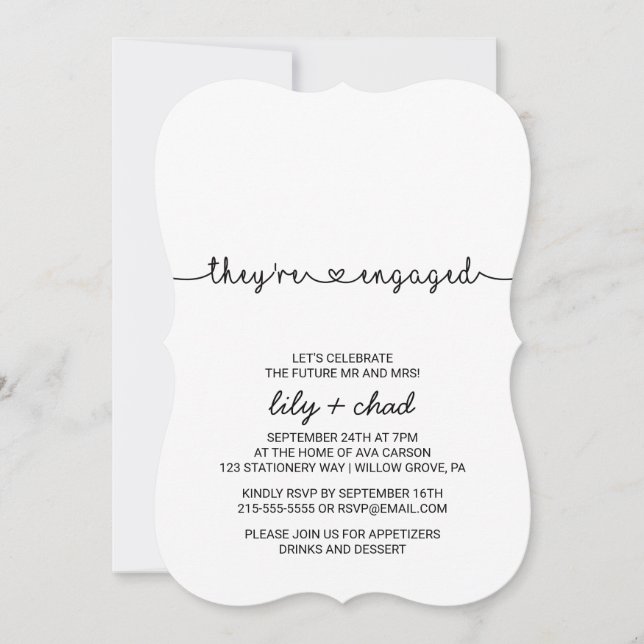 Kärlek Hearts Förlovningsfest Inbjudningar (Framsida)