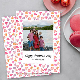 Kärlek Hearts Framed Family Photo Valentine Day Julkort
