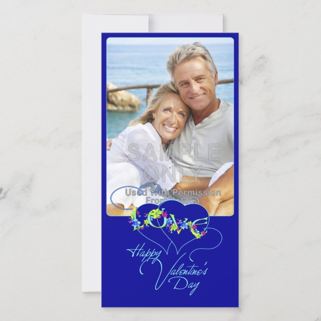 Kärlek Hearts Glad Alla hjärtans dag-fotokort Julkort (Framsida)