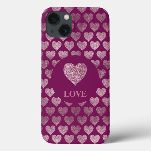 KÄRLEK Hearts Glitter Mönster (Baksida)