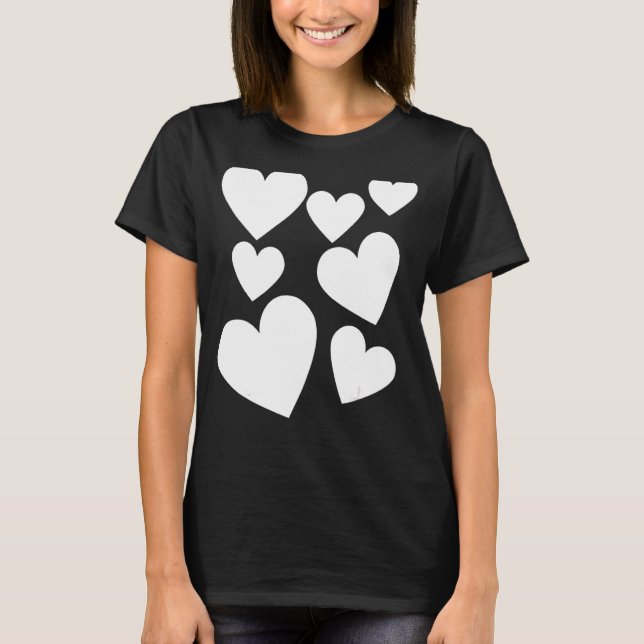 Kärlek Hearts Graphic Mode Womanu2019s Dam Gir T Shirt (Framsida)