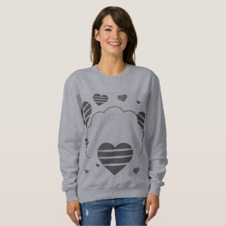Kärlek Hearts Grått Women's Basic Sweatshirt T Shirt