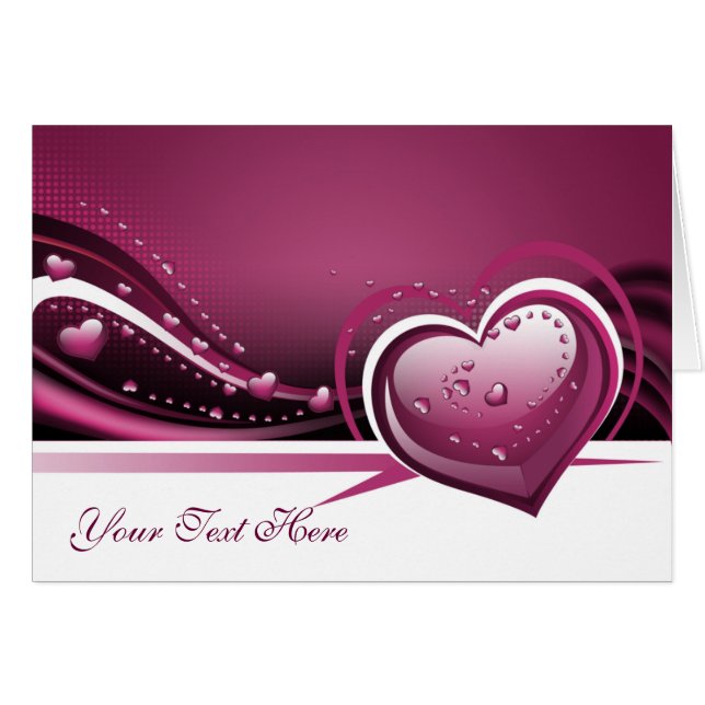 Kärlek Hearts Hälsningskort (Framsidan Horizontal)