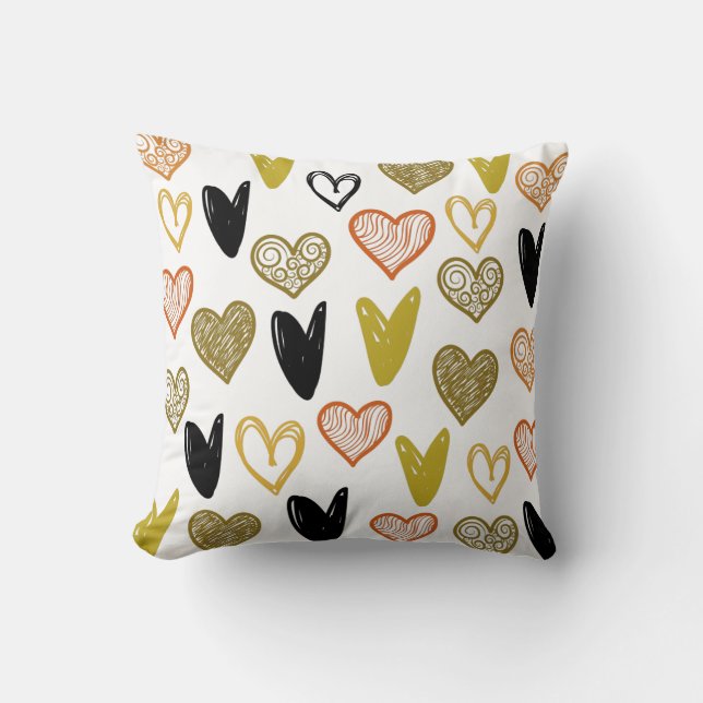 Kärlek Hearts Hand plockade Kudde (Framsida)