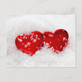 Kärlek Hearts in Snö vycard Vykort