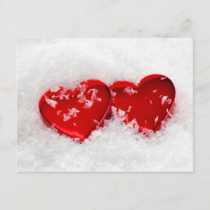 Kärlek Hearts in Snö vycard Vykort