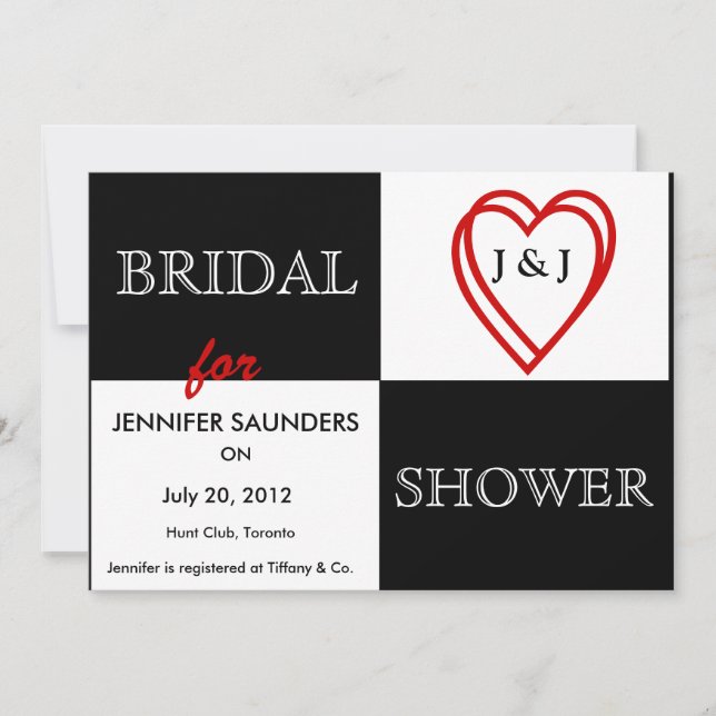 KÄRLEK Hearts Inbjudningskort för möhippan (Framsida)