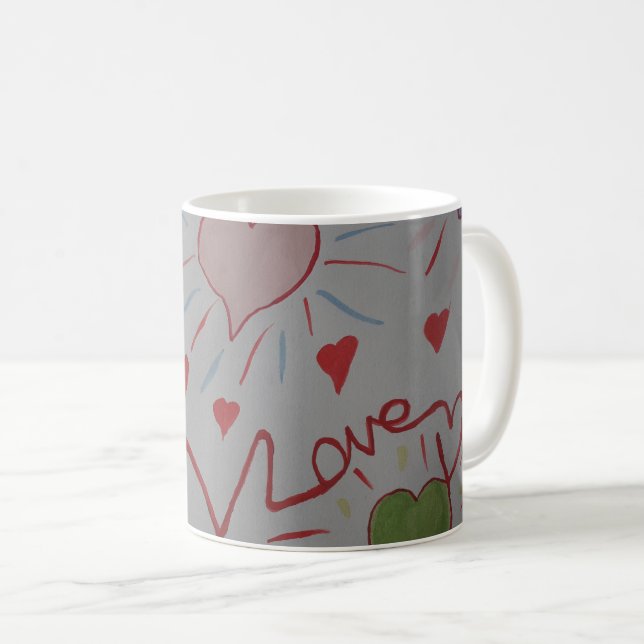 Kärlek Hearts Kaffemugg (Framsida höger)
