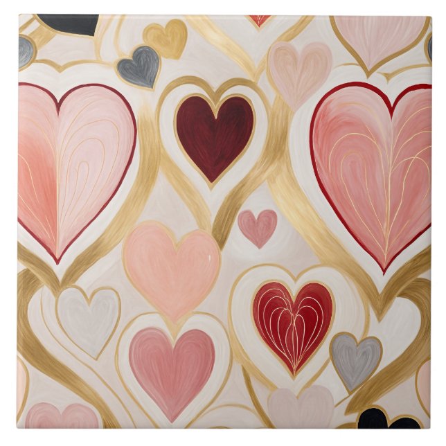Kärlek Hearts Kakelplatta (Framsidan)