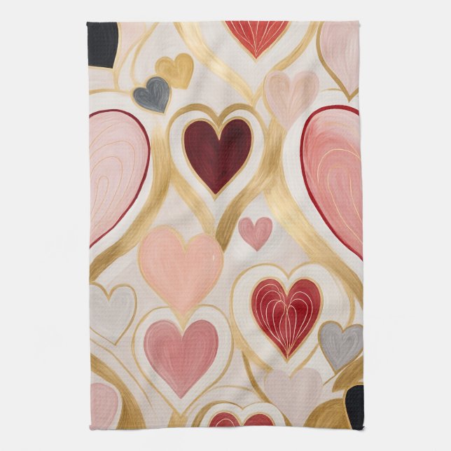 Kärlek Hearts Kökshandduk (Vertikal)