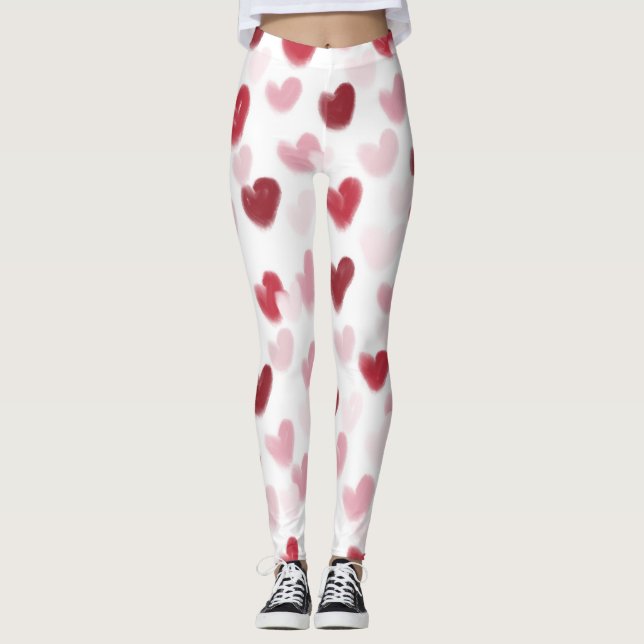 Kärlek Hearts Leggings (Framsida)