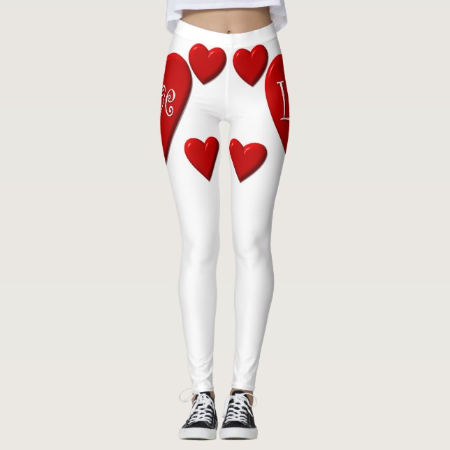 Kärlek Hearts Leggings (Framsida)