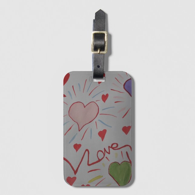 Kärlek Hearts Luggage Tag Bagagebricka (Framsida vertikal)
