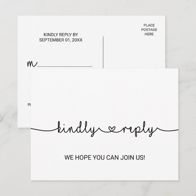 Kärlek Hearts Menu Choice OSA Postcard Inbjudan Vykort (Fram/baksida)