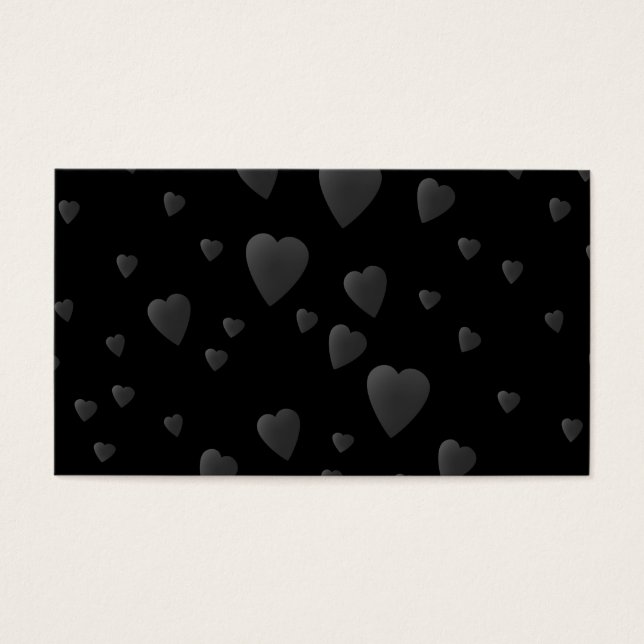 Kärlek Hearts Mönster i Black och Grått. Visitkort (Framsidan)