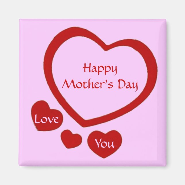 Kärlek Hearts Mors dag Magnet (Framsidan)