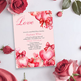 Kärlek Hearts och Bows Inbjudningskort för möhippa