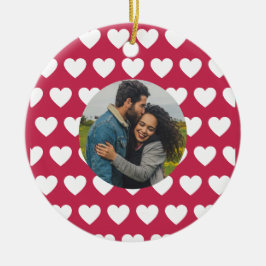 Kärlek! Hearts och Photos Valentine Julgransprydnad Keramik