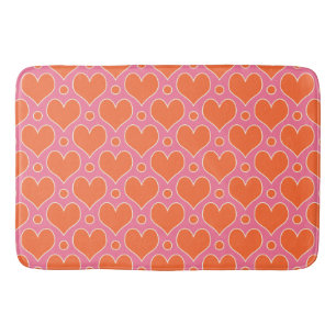 Kärlek Hearts och Polka dots mönster i Rosa, Orang Badrumsmatta