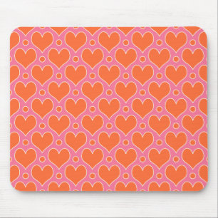 Kärlek Hearts och Polka dots mönster i Rosa, Orang Musmatta