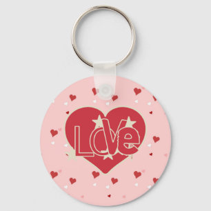 Kärlek Hearts och Stars Nyckelring