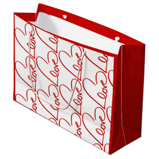 Kärlek Hearts Ord Art Red Mönster Valentine