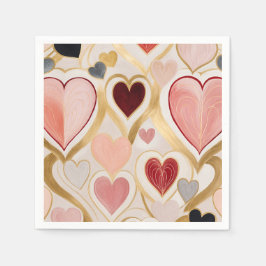 Kärlek Hearts Pappersservett