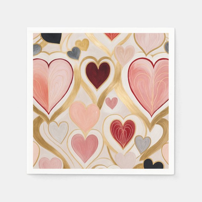 Kärlek Hearts Pappersservett (Framsidan)