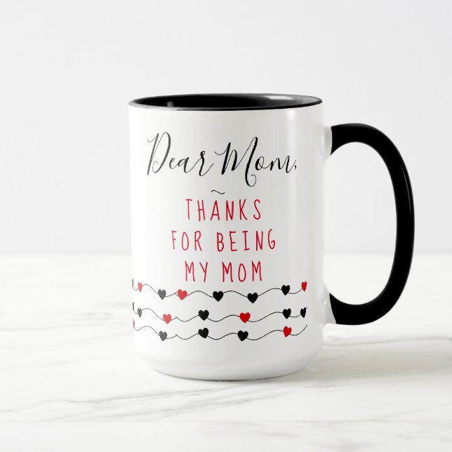Kärlek Hearts | Personlig Bäste Mamma Mugg (Höger)