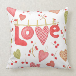 Kärlek Hearts Retro Valentine Day Gift Mönster Kudde