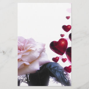 Kärlek Hearts Ro Blommar  Flower Destiny Nature Brevpapper