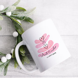 Kärlek Hearts Rosa Watercolor Gravid Meddelande om Kaffemugg