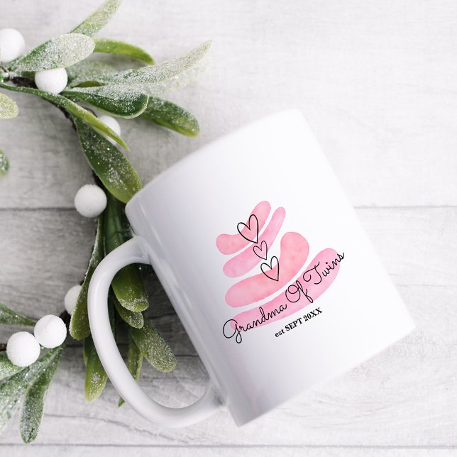 Kärlek Hearts Rosa Watercolor Kaffemugg (Skapare uppladdad)