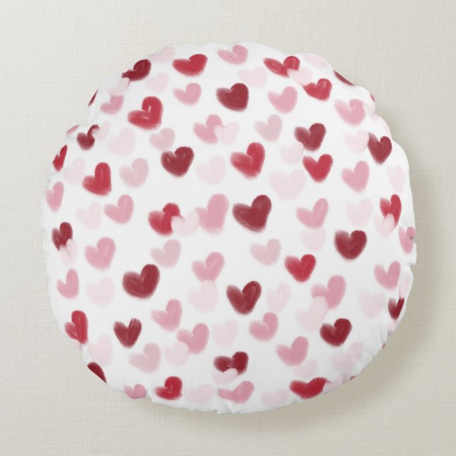 Kärlek Hearts Rund Kudde (Framsidan)