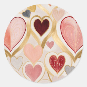 Kärlek Hearts Runt Klistermärke