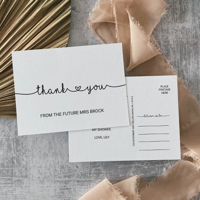 Kärlek Hearts Simple Möhippa Bröllop Tack Vykort (Skapare uppladdad)