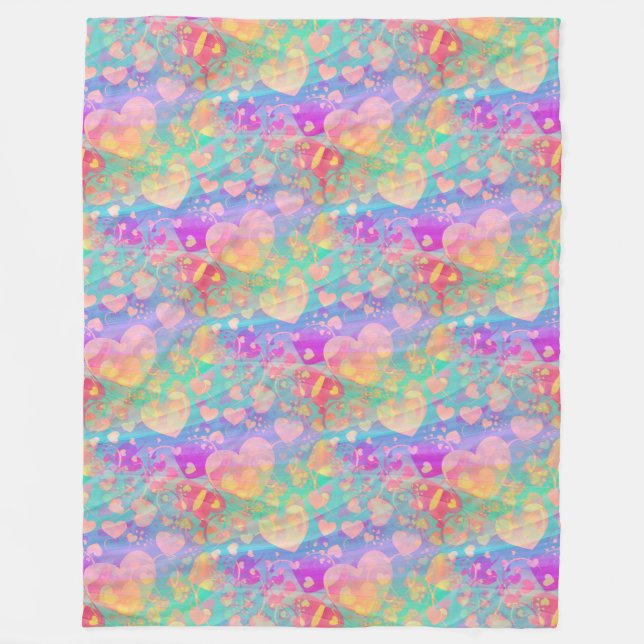Kärlek Hearts - Sömlös Mönster 1 Fleecefilt (Framsidan)