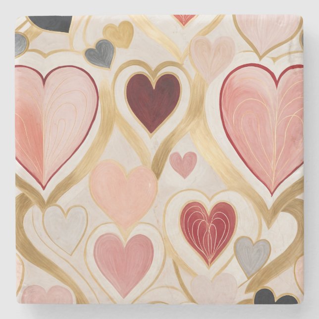 Kärlek Hearts Stenunderlägg (Framsidan)