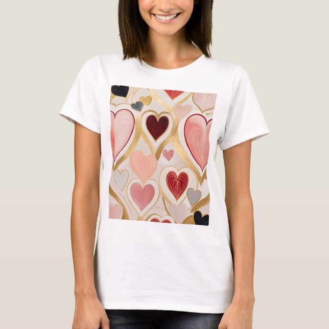 Kärlek Hearts T Shirt (Framsida)