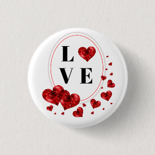 Kärlek Hearts-teckningsdesign Knapp