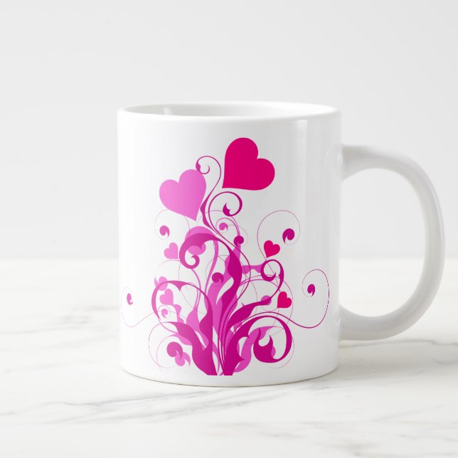 Kärlek Hearts Träd-25053 Jumbo Mugg (Höger)