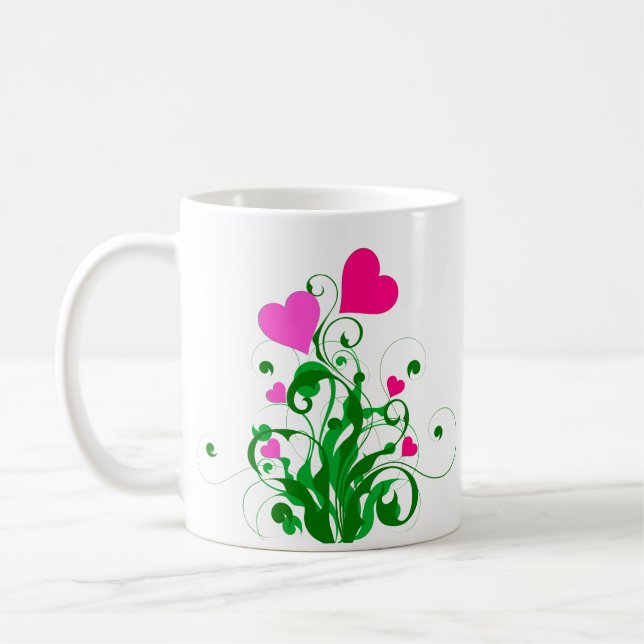 Kärlek Hearts Träd Kaffemugg (Vänster)