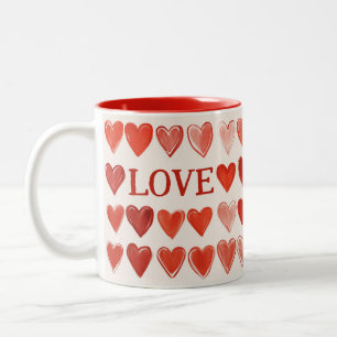 Kärlek Hearts Two-Tone Mugg