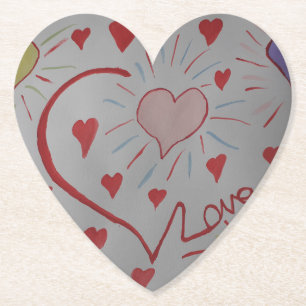 Kärlek Hearts Underlägg Papper