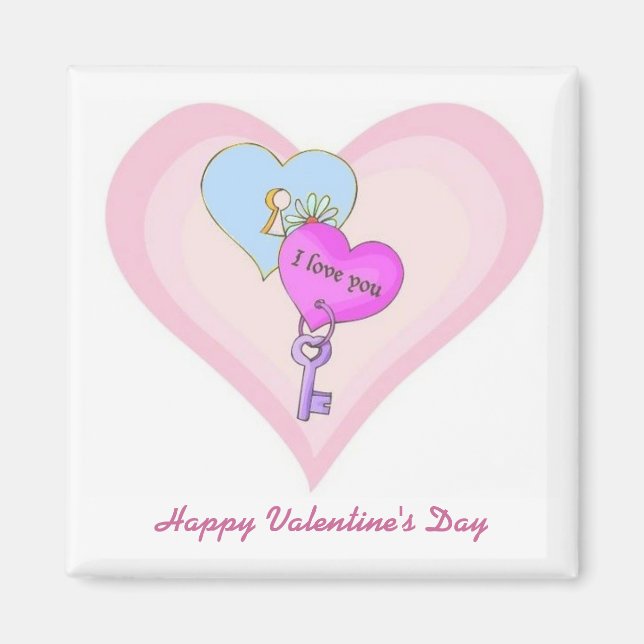 Kärlek Hearts Valentine Magnet (Framsidan)