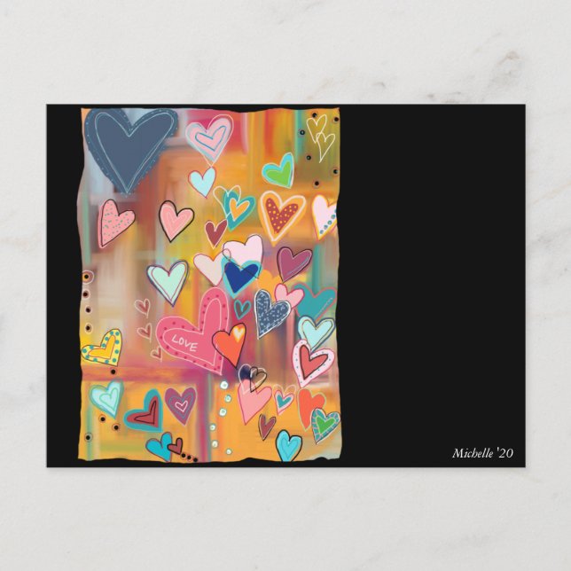 Kärlek Hearts vykort (Framsida)